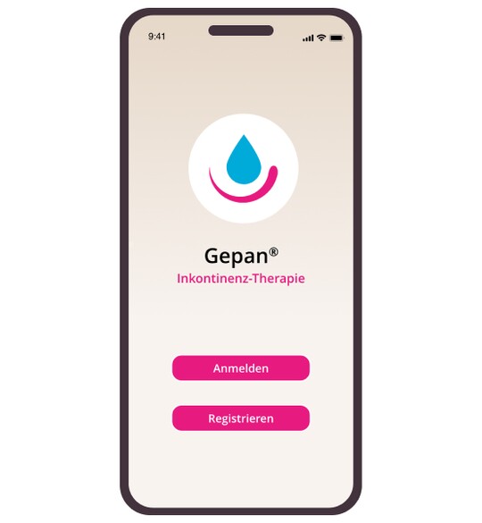 Start-Screen der Gepan® Inkontinenz-Therapie