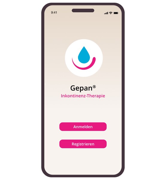 Start-Screen der Gepan® Inkontinenz-Therapie