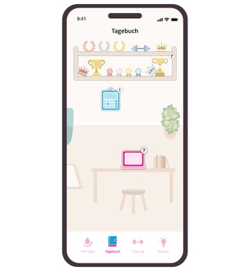 App-Screen der Gepan® Inkontinenz-Therapie mit Tagebuch